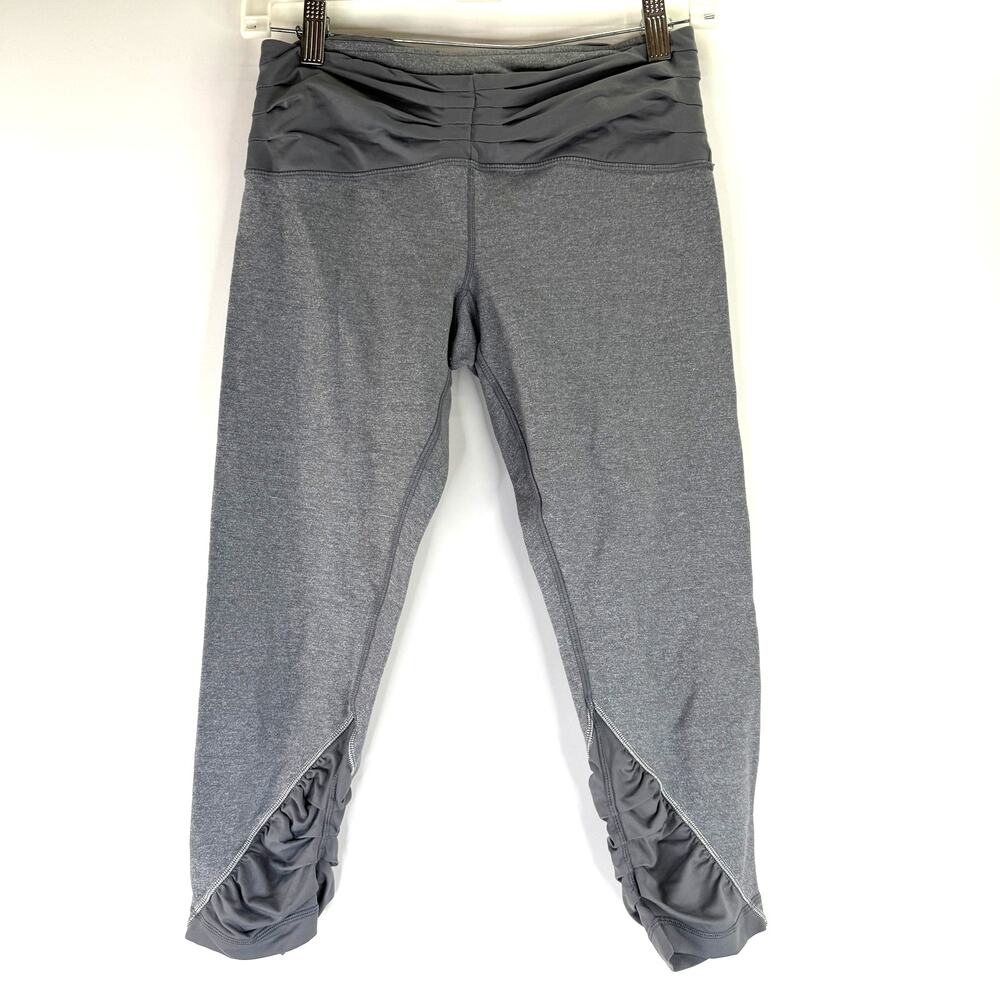 Lululemon Grey Venus Ruched Cropped Leggings Size 8
